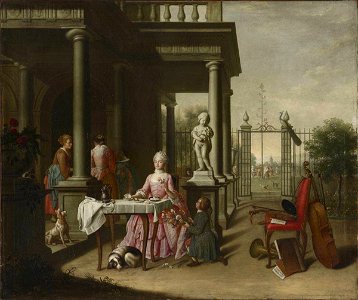 Peter Jacob Horemans - Der Frühling (Johanna de Lasence beim Kaffee im Garten) - 4302 - Bavarian State Painting Collections