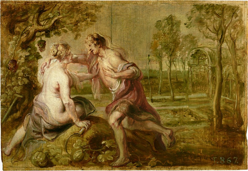 Peter Paul Rubens - Vertumnus and Pomona, 1636. Free illustration for personal and commercial use.