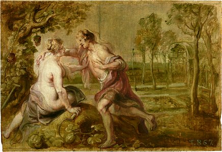 Peter Paul Rubens - Vertumnus and Pomona, 1636. Free illustration for personal and commercial use.