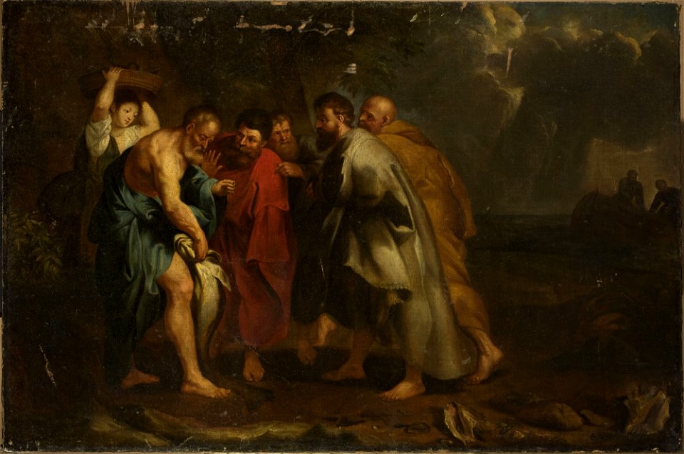 Peter Paul Rubens - Apostles finding a coin inside a fish (Matthew 17-27) - M.Ob.734 MNW - National Museum in Warsaw