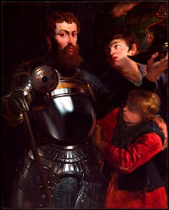Peter Paul Rubens - Warrior with Two Pages - 79.16 - Detroit Institute of Arts. Free illustration for personal and commercial use.