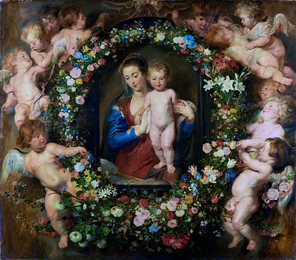 Peter Paul Rubens - Madonna in Floral WreathFXD
