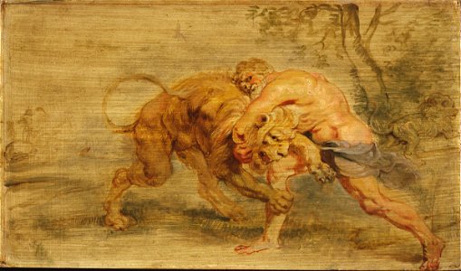Peter Paul Rubens - Hercules Strangling the Nemean Lion - 2000.199 - Busch–Reisinger Museum