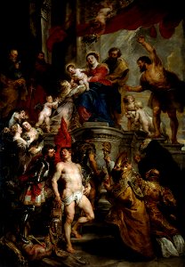 Peter Paul Rubens - Madonna Enthroned with Child and Saints - WGA20249. Free illustration for personal and commercial use.