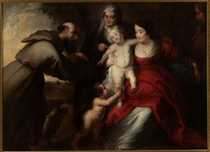 Peter Paul Rubens - Holy Family with St. Elizabeth, St. John the Baptist as a child and St. Francis - M.Ob.2261 MNW - National Museum in Warsaw. Free illustration for personal and commercial use.