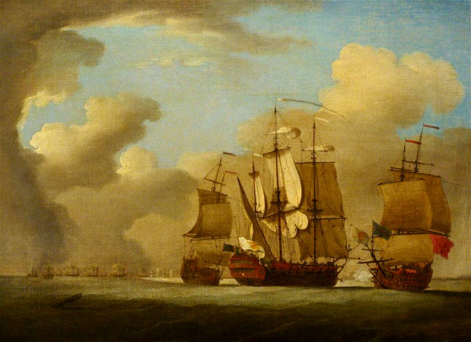 Peter Monamy (1681-1749) - The Capture of the Spanish Galleon 'St Joseph', 23 September 1739 - BHC0353 - Royal Museums Greenwich