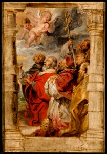 Peter Paul Rubens,The Princes of the Church Adoring the Eucharist, about 1626-1627. Speed Art Museum. Free illustration for personal and commercial use.