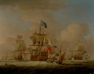 Peter Monamy - British Men-of-War and a Sloop - Google Art Project