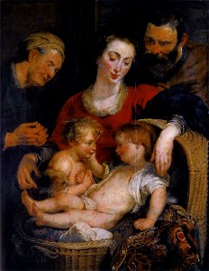 Peter Paul Rubens - The Holy Family with St Elizabeth - WGA20198. Free illustration for personal and commercial use.