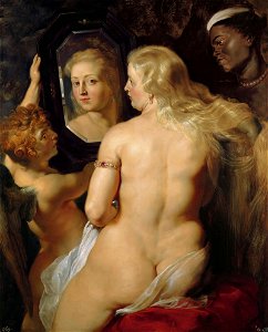 Peter Paul Rubens - Venus at a Mirror - WGA20293. Free illustration for personal and commercial use.