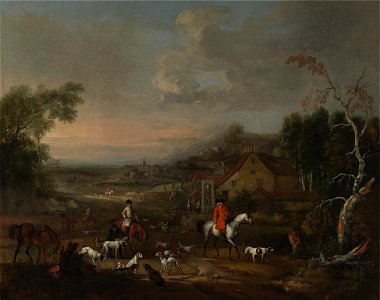 Peter Tillemans - The Reverend Jemmet Browne at a meet of foxhounds - Google Art Project