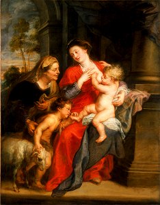 Peter Paul Rubens - The Virgin and Child with Sts. Elizabeth and John the Baptist - Google Art Project. Free illustration for personal and commercial use.