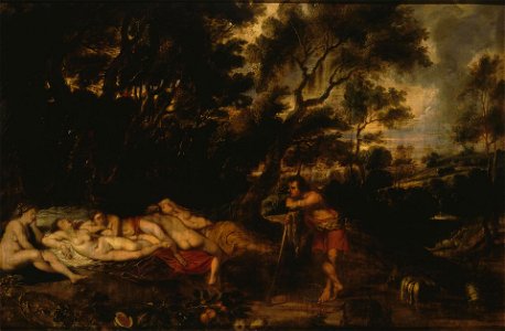 Peter Paul Rubens, Frans Wouters - Landscape with Cymon and Iphigenia. Free illustration for personal and commercial use.