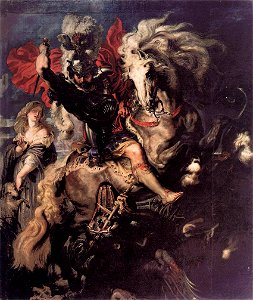 Peter Paul Rubens - St George Fighting the Dragon - WGA20186. Free illustration for personal and commercial use.