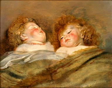 Peter Paul Rubens - Two Sleeping Children - Google Art Project. Free illustration for personal and commercial use.