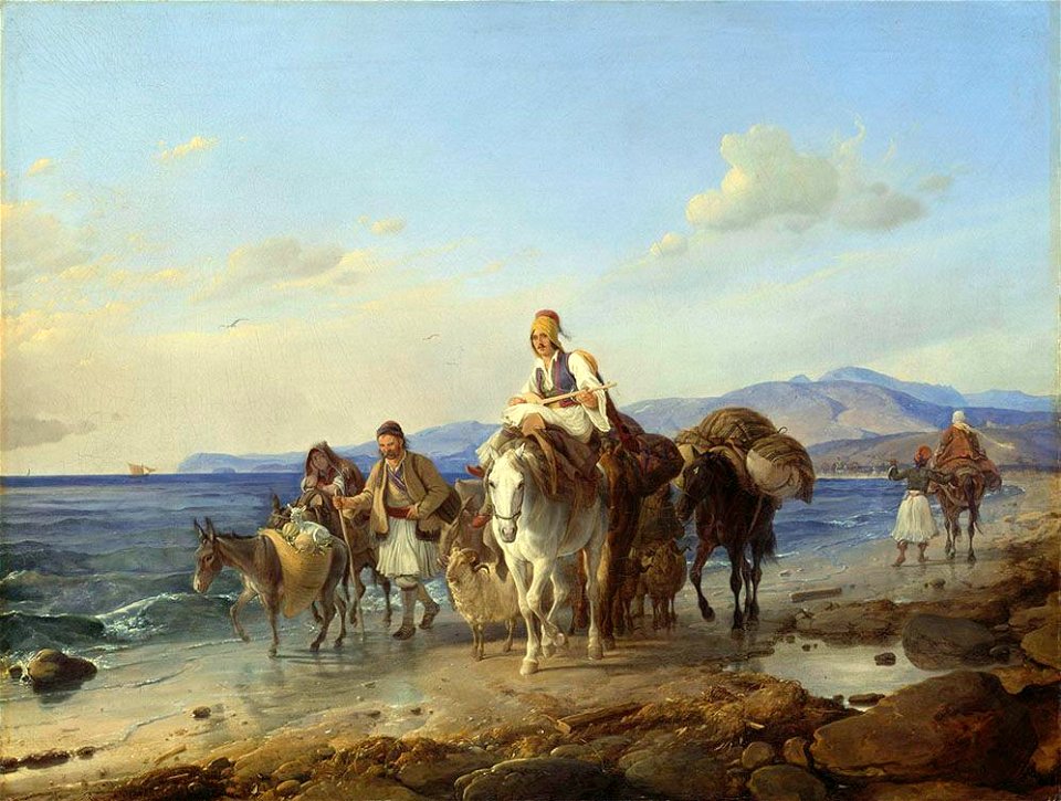 Peter von Hess - Griechische Landleute am Meeresstrand - WAF 357 - Bavarian State Painting Collections