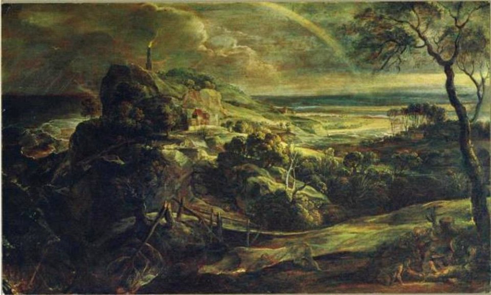 Peter Paul Rubens - Stormachtig kustlandschap met de schipbreuk van H. Paulus op Malta (Handelingen 28-1-6) - 776E - Gemäldegalerie