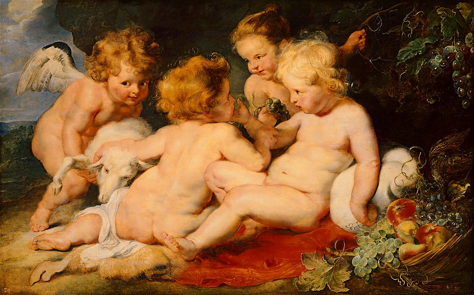 Peter Paul Rubens, , Kunsthistorisches Museum Wien, Gemäldegalerie - Christuskind mit Johannesknaben und zwei Engeln - GG 680 - Kunsthistorisches Museum