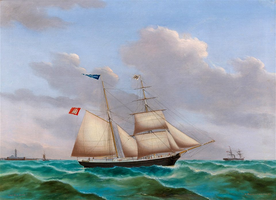 Petersen-Holm Kapitänsbild der Schonerbrigg John & Gustav