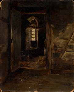 Eilif Peterssen - Interior from a Cowshed - NG.M.01557 - National Museum of Art, Architecture and Design. Free illustration for personal and commercial use.