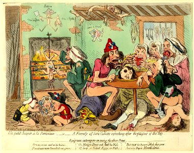 Petit souper, a la Parisienne; -or- a family of sans-culotts refreshing, after the fatigues of the day (BM 1851,0901.620 1)