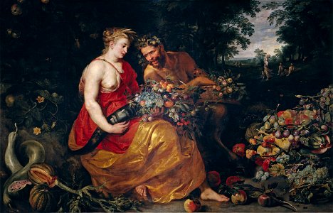 Peter Paul Rubens and Frans Snyders - Ceres and Pan, 1615. Free illustration for personal and commercial use.