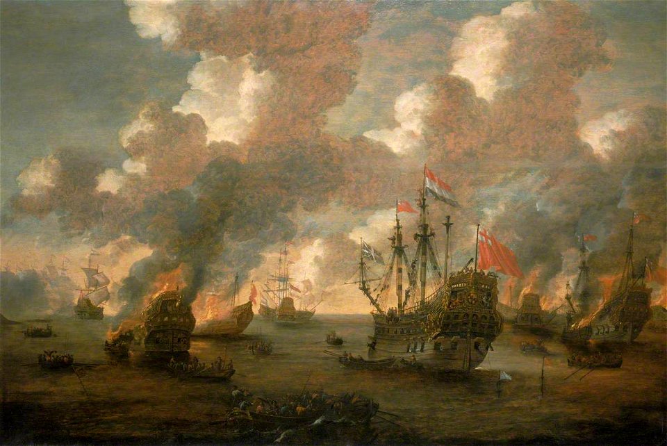 Peter van den Velde (1634-c.1714) - Dutch Attack on the Medway, 9–14 June 1667 - BHC0293 - Royal Museums Greenwich