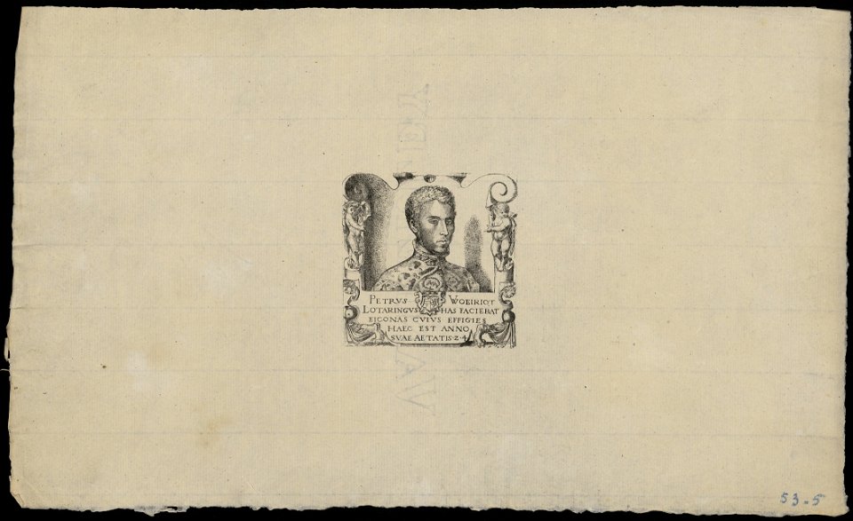 Petrus Woeiriot Lotaringus has faciebat eiconas cuius effigies haec est anno suae aetatis 24 FIE PLO 2015