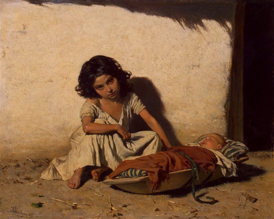 August von Pettenkofen - Zigeunerkinder (1855)