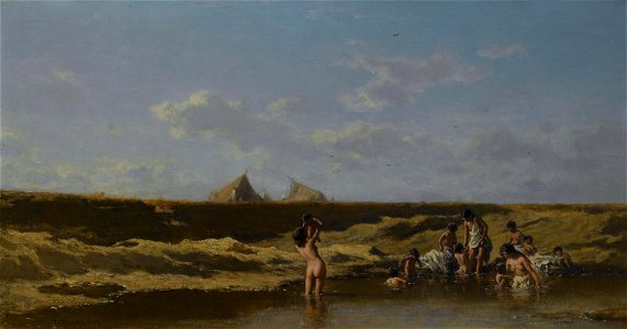 August von Pettenkofen - Landschaft mit badenden Zigeunerinnen