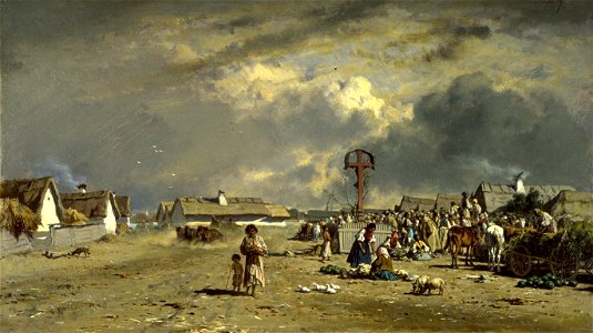 August Xaver Karl von Pettenkofen - The Market at Szolnok, Hungary - Walters 3753