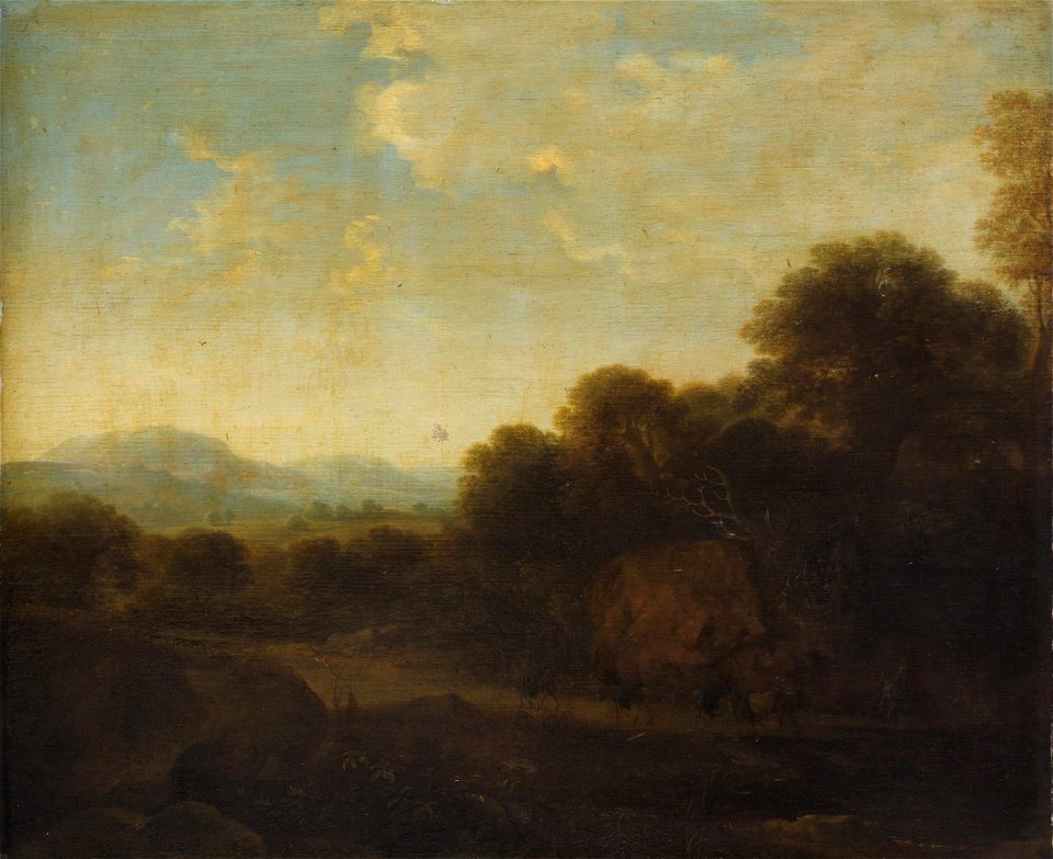 Petrus van Hattick - Abendlandschaft mit Maultieren - GG 620 - Kunsthistorisches Museum