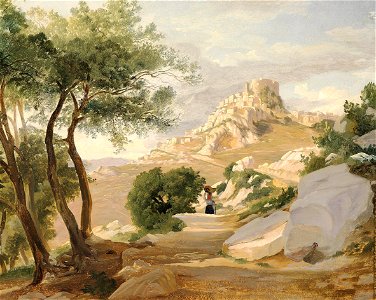 Fritz Petzholdt - Udsigt mod Rocca di Papa i Albanerbjergene