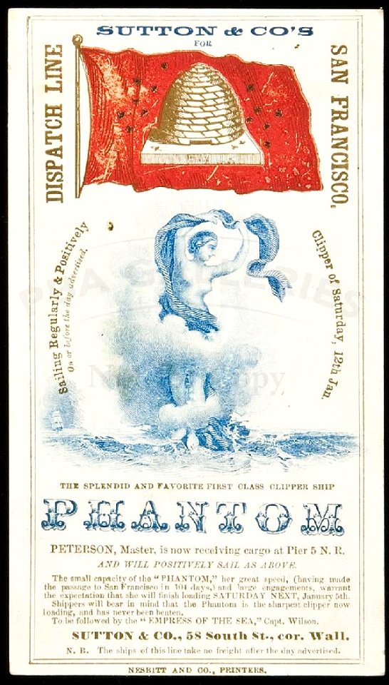 PHANTOM Clipper ship sailing card 37634 2