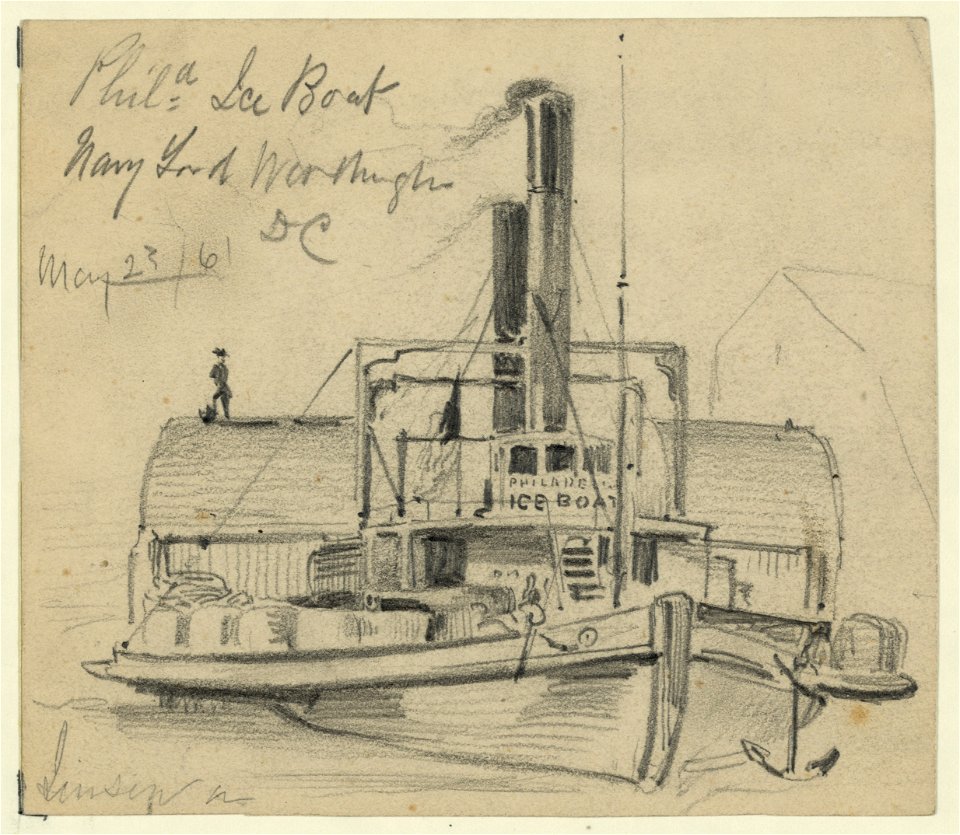 Phila. Ice Boat. Navy Yard. Washington DC May 23-61 LCCN2004660134