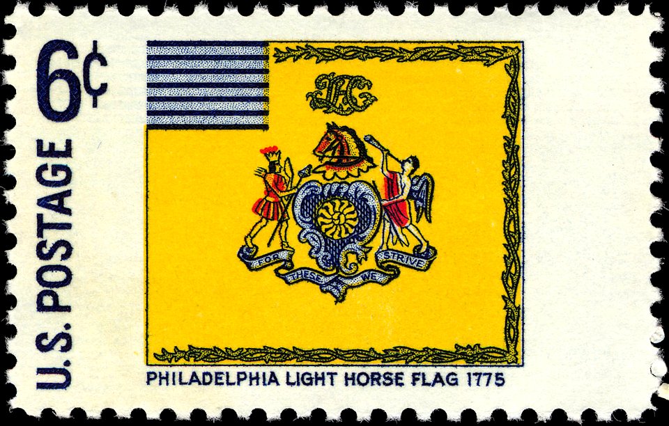 Philadelphia Light Horse Flag - Historic Flag Series - 6c 1968 issue U.S. stamp