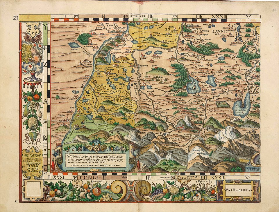 Philipp Apian - Bairische Landtafeln von 1568 - Tafel 21