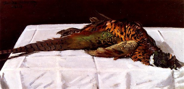 Pheasant Claude Monet 1869. Free illustration for personal and commercial use.