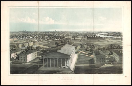 Philadelphia, from Girard College-1850 - J. W. Hill & Smith, del. ; lith. par B. F. Smith Jr. ; printed in tints by F. Michelin. LCCN2003672871