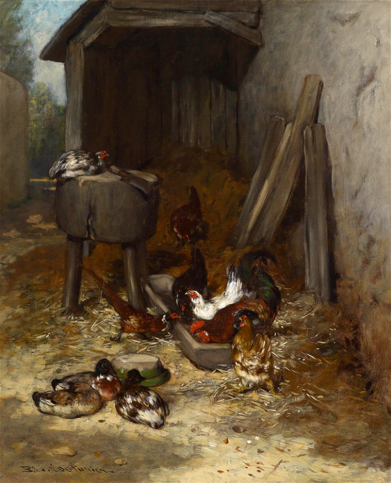 Philibert Leon Couturier Hühner im Stall
