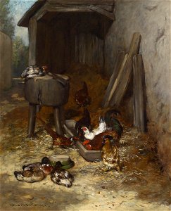 Philibert Leon Couturier Hühner im Stall