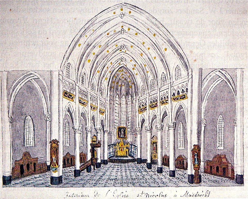 Ph v gulpen, Interieur St-Nicolaaskerk Maastricht, ca 1828