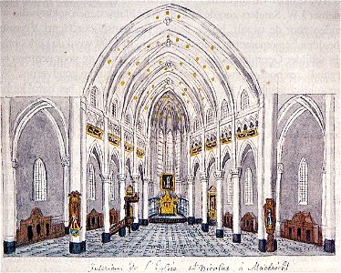 Ph v gulpen, Interieur St-Nicolaaskerk Maastricht, ca 1828