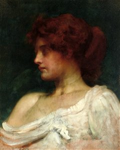 Philip Hermogenes Calderon - Study of a redheaded woman. Free illustration for personal and commercial use.