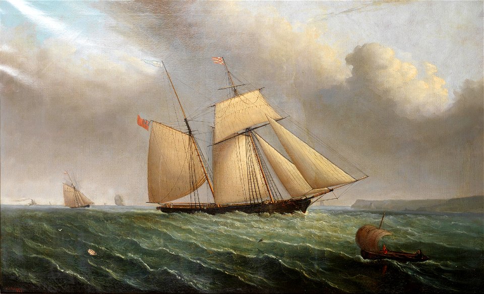 Philip John Ouless - The Jersey schooner Guillelmo and other shipping off the coast
