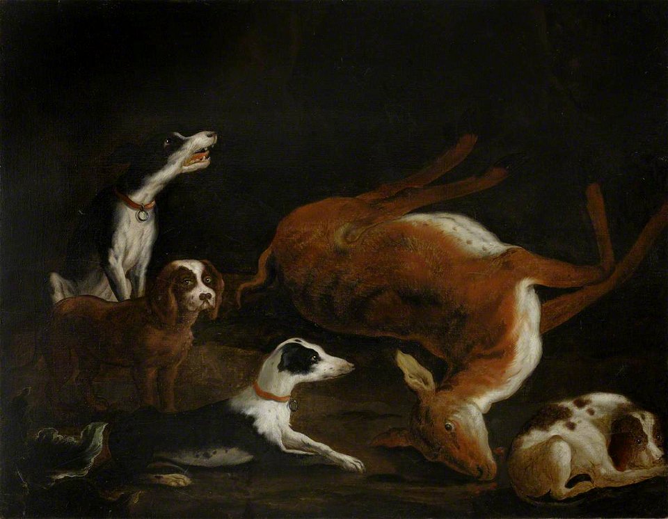 Philip Reinagle (1749-1833) (follower of) - Sir Cordell Firebrace's Dogs by a Dead Hind - 926888 - National Trust