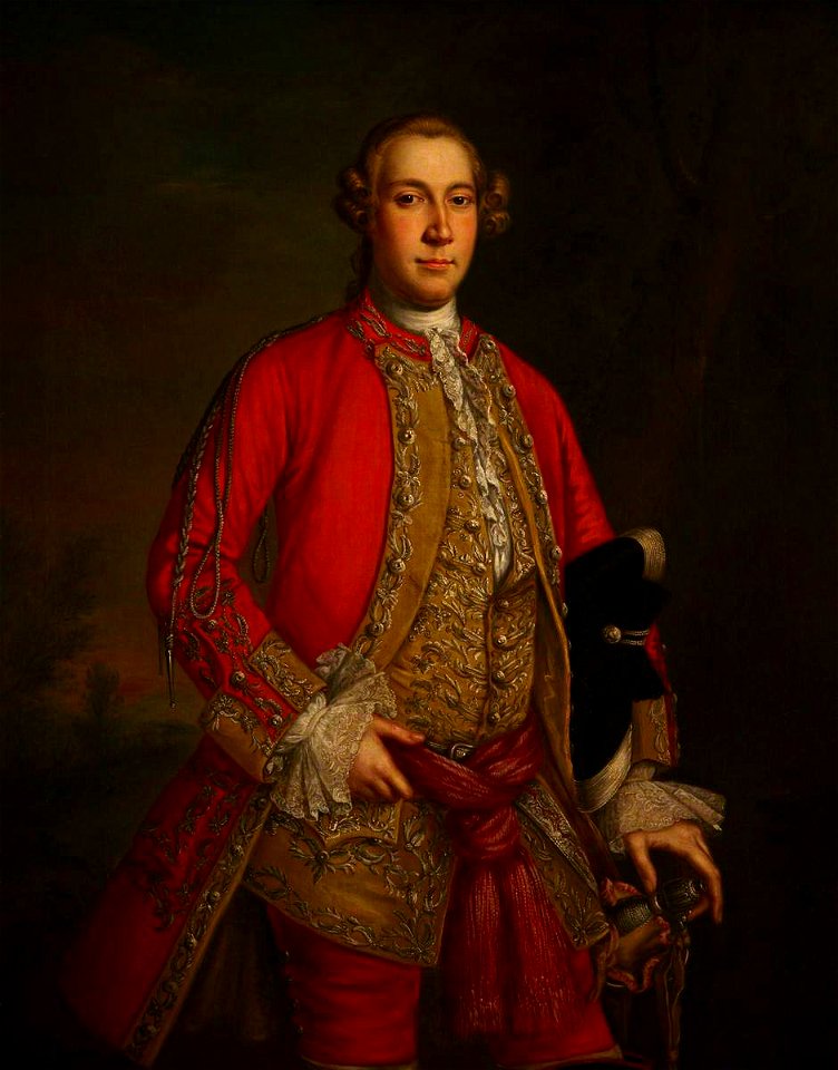 Philip Hussey (1713-1783) - Portrait of an Unknown Man in a Brocaded Red Suit and a Brocade Waistcoat - 631115 - National Trust