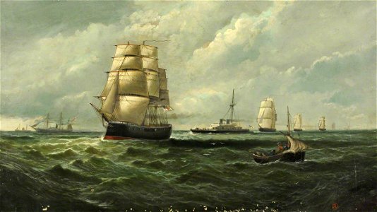 Philip John Ouless (1817-1885) - Ironclads at Sea - BHC1258 - Royal Museums Greenwich