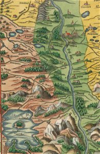 Philipp Apian - Bairische Landtafeln von 1568 - Tafel 22 Tölz Lengries Walchensee