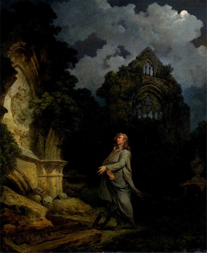 Philippe-Jacques de Loutherbourg - Visitor to a Moonlit Churchyard - Google Art Project